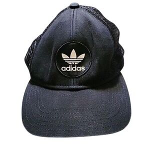 Adidas Trucker Hat Trefoil Logo Black Mesh Back Casual Cap Outdoor Beach Summer